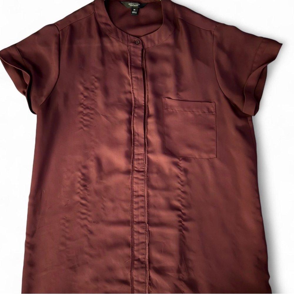 Simply Vera Vera Wang Women's Deep Maroon Blouse